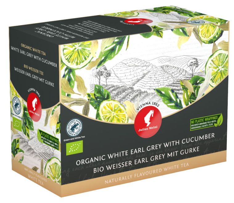 Julius Meinl - Čaj Big Bags Bio White Earl Grey with Cucumber 20x3,25g